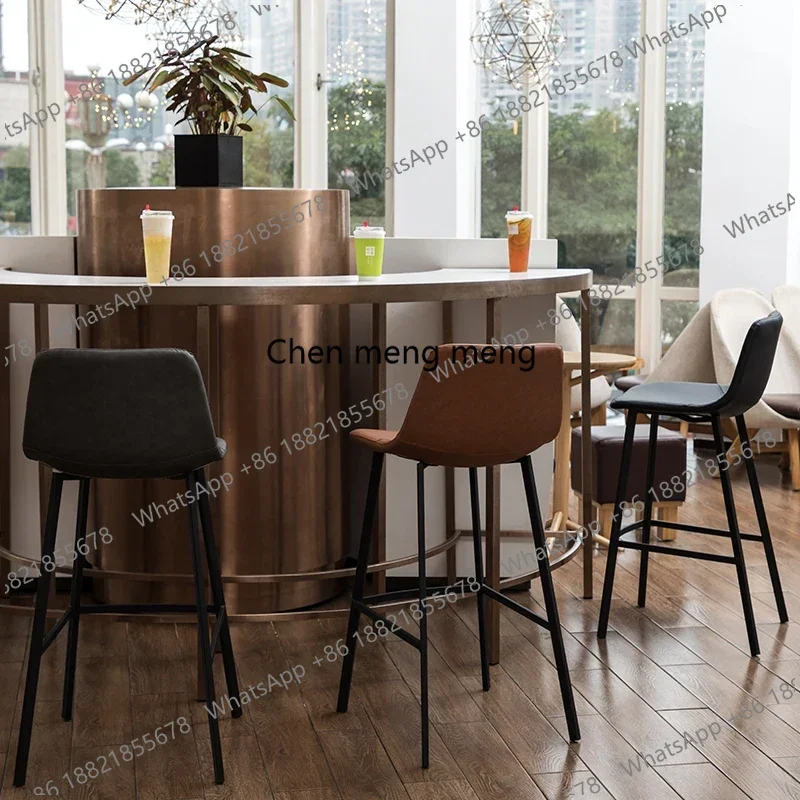 Waterproof Waiting Bar Chair Design Metal Dining Kitchen Bar Chair Counter Restaurant Sgabello Cucina Alto Nordic Furnitures