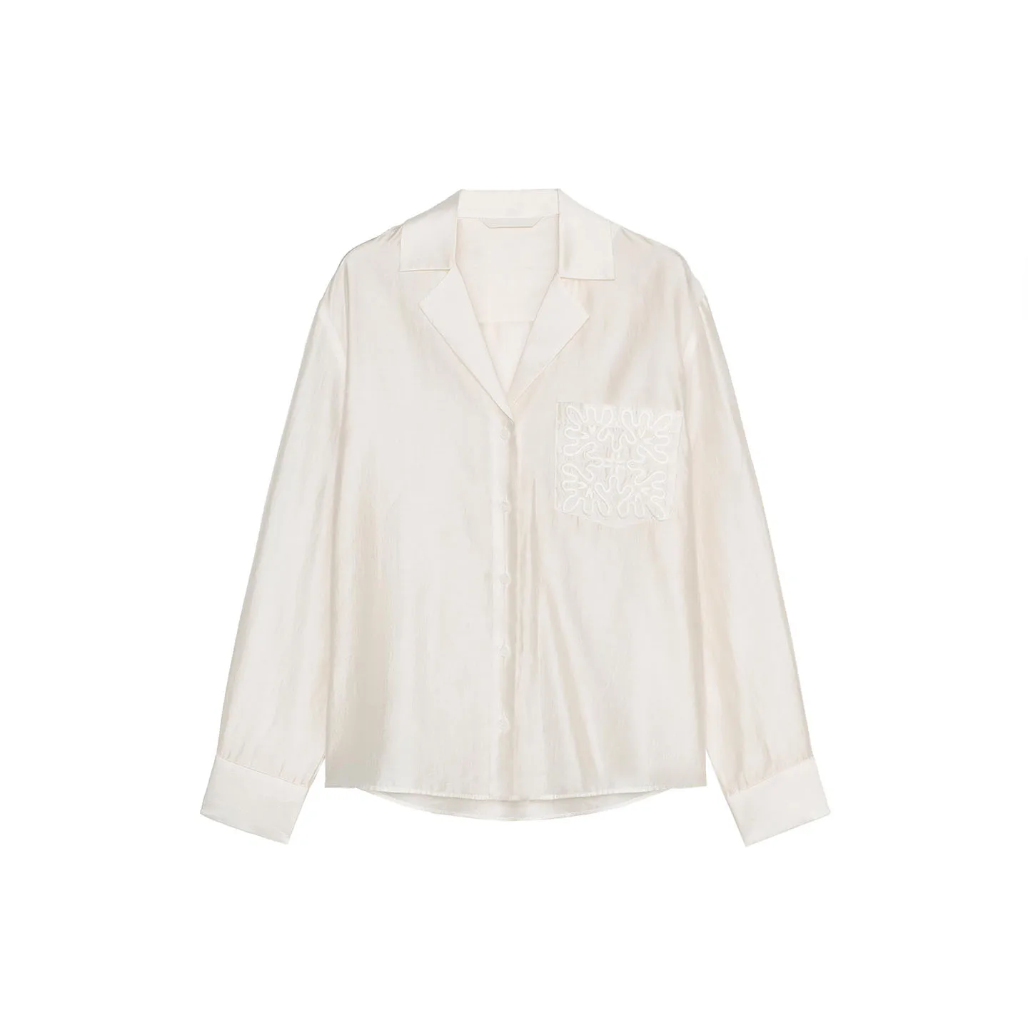 Csa de Mujer con Bolsillo Bordado de Estilo Casual Decorada Otoño 2025 Nueva Moda Personalidad Individual Manga Larga de F...