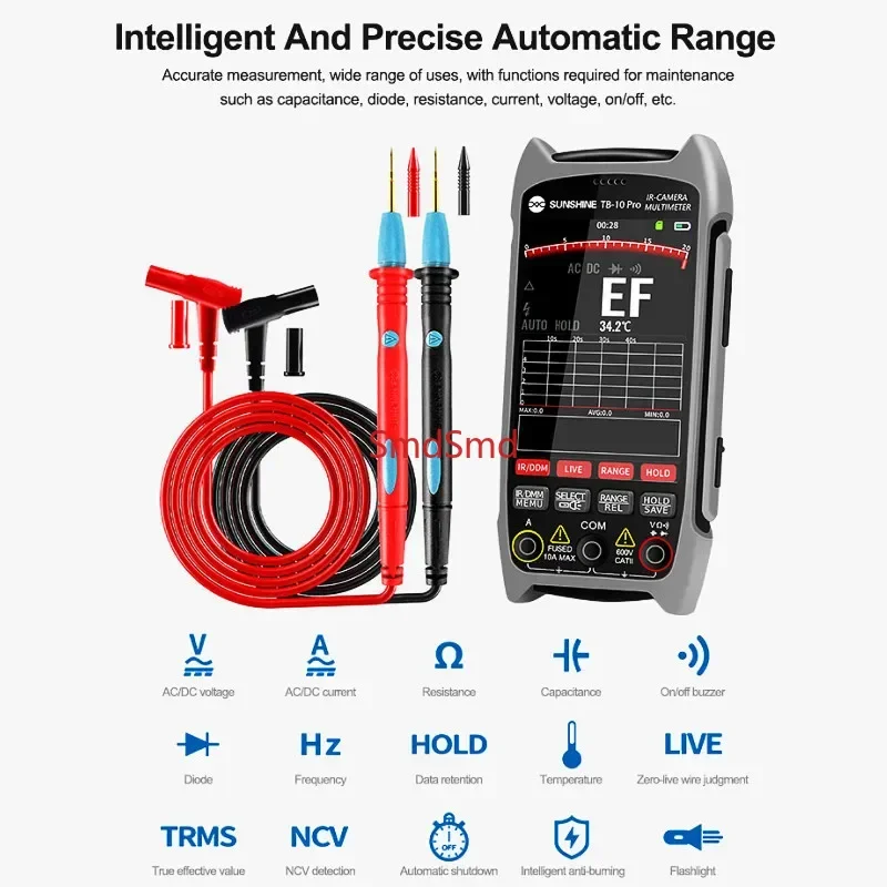 TB-10 Pro Infrared Thermal Imaging Multimeter 256*192 HD Resolution Mobile Phone PCB Motherboard Testing Repair Tool