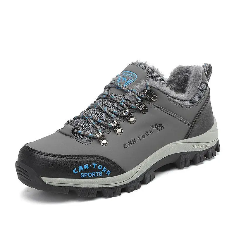 

Winter Thickened Breathable Lightweight Outdoor Climbing Shoes Fleece Lined Running Shoes Wear-resistant Low Top Men's Hiking...