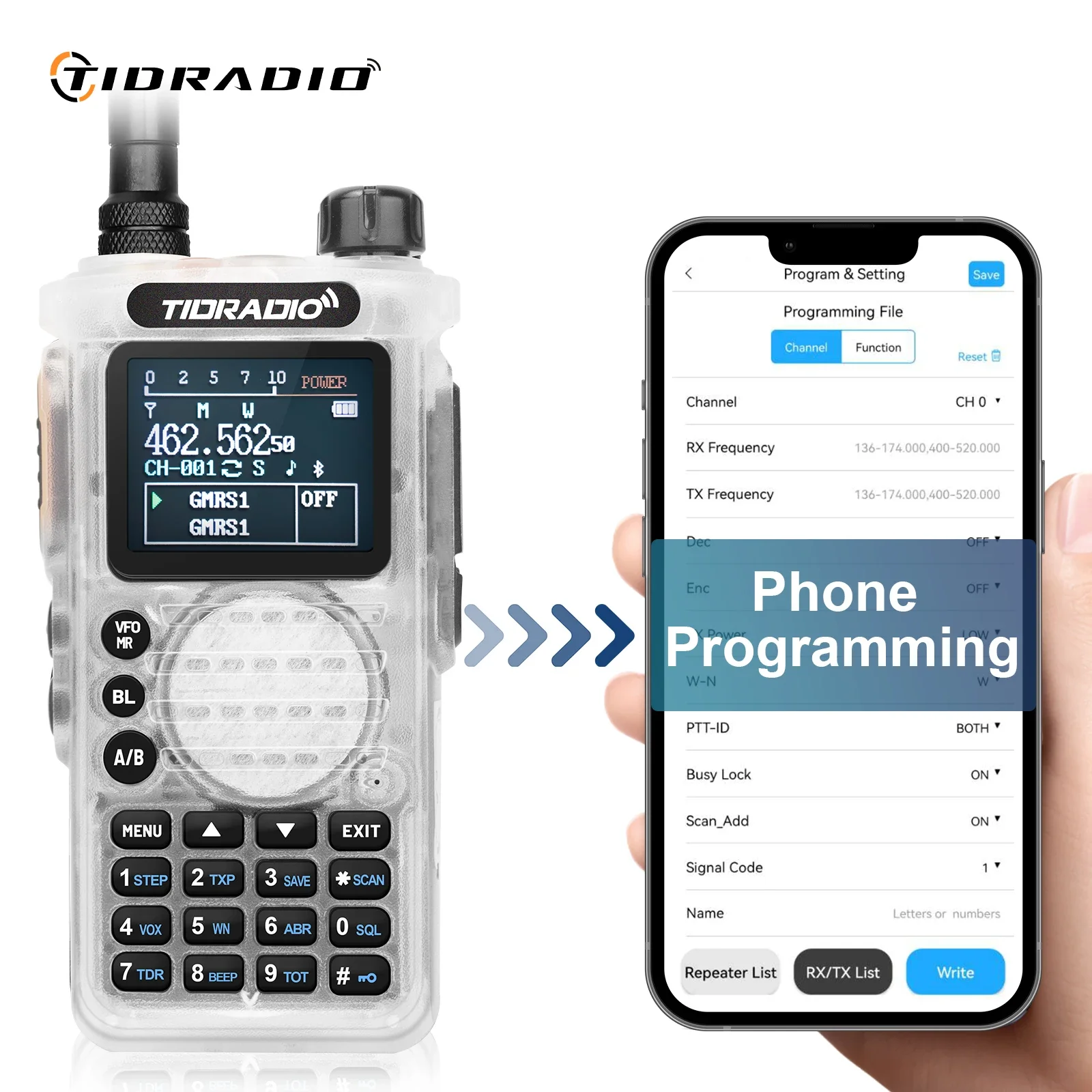 TIDRADIO H8 High Power Walkie Talkie Multifunctional Remote Radio Portable Wireless Radio Frequency Long Range Comumicador TD H8