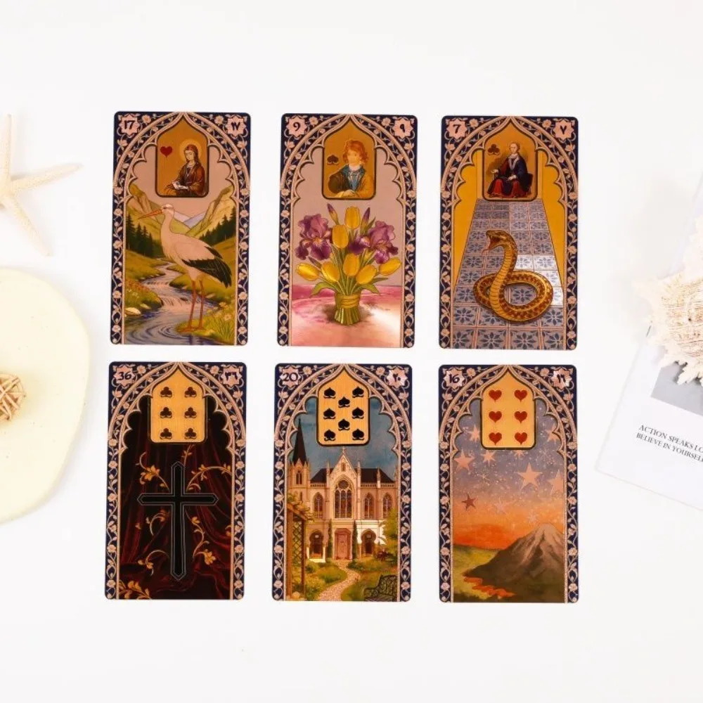 Rana George Lenormand Oracle Cards 40 Pcs Waterproof PET Cards 12*7cm for Divination & Fortune Telling