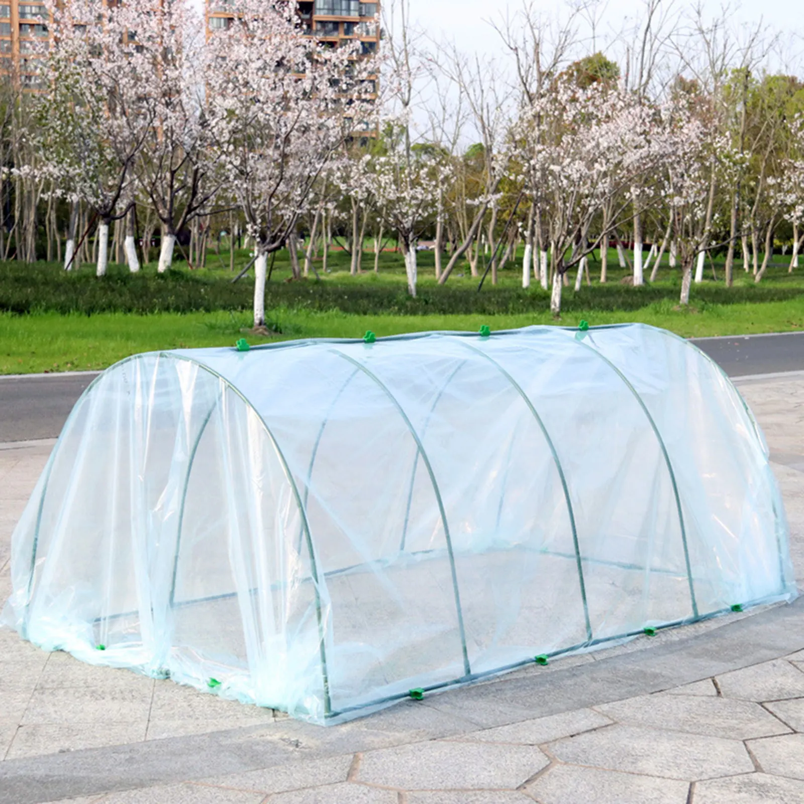 Garden Grow Plant Seed Home Tunnel Nursery with Iron Frame and PVC Cover Rainproof for Backyard Mini Greenhouse DIY Assemble Kit