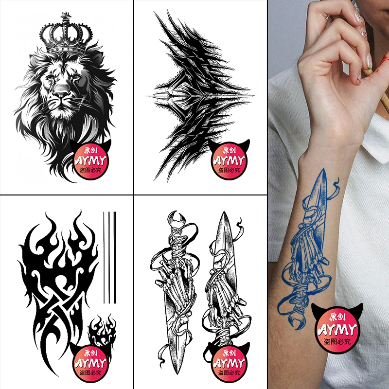 semi permanent tattoo arm and shoulder tattoos for men Temporary stickers long-lasting on neck wedding hand men's arm tattoo kit