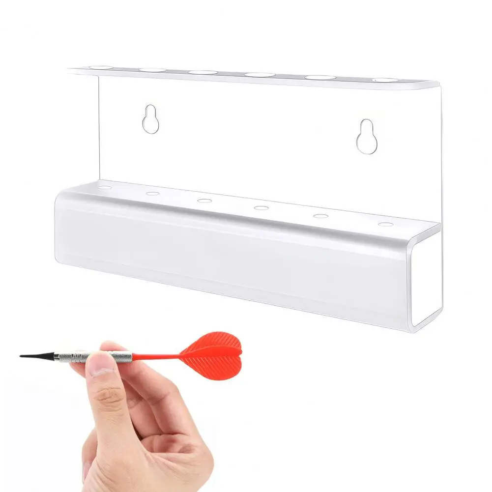 Acrylic Dart Holder Wall Mount 6-Dart Storage Display Rack Dart Stand for Steel & Soft Tip Dart Modern Game Room Decor