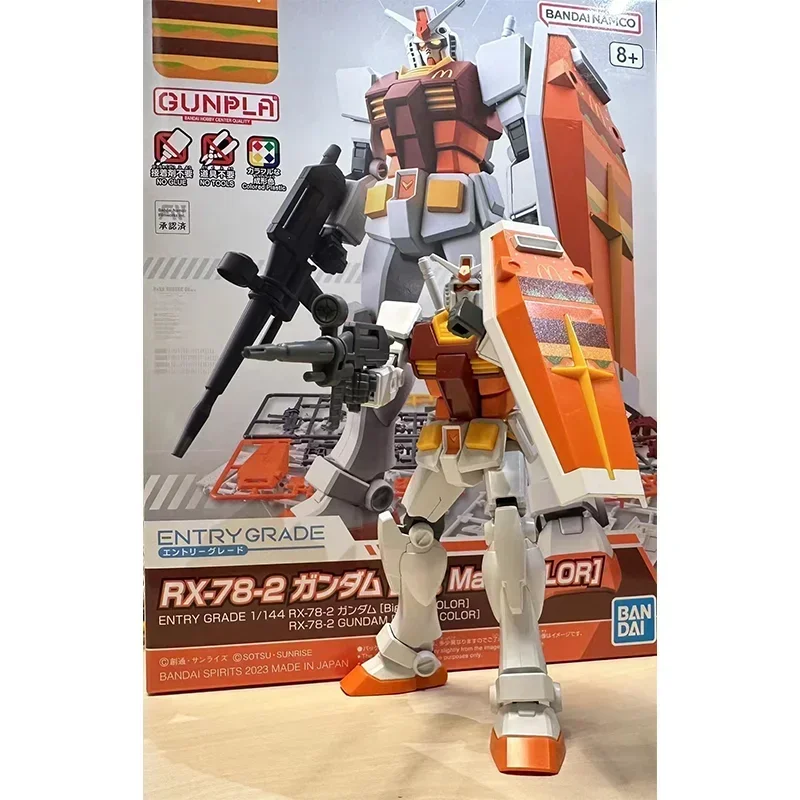 

В наличии Bandai EG 1/144 RX-78-2 McDonald's GUNDAM Jointly Big Mac, ограниченная серия, соответствующая цвету, сборная модель, экшн-игрушка в подарок