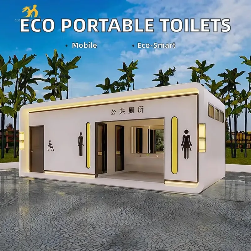 Customized Modern Design Portable Outdoor Toilets Eco-Friendly White Steel Material  Convenient On-the-Go