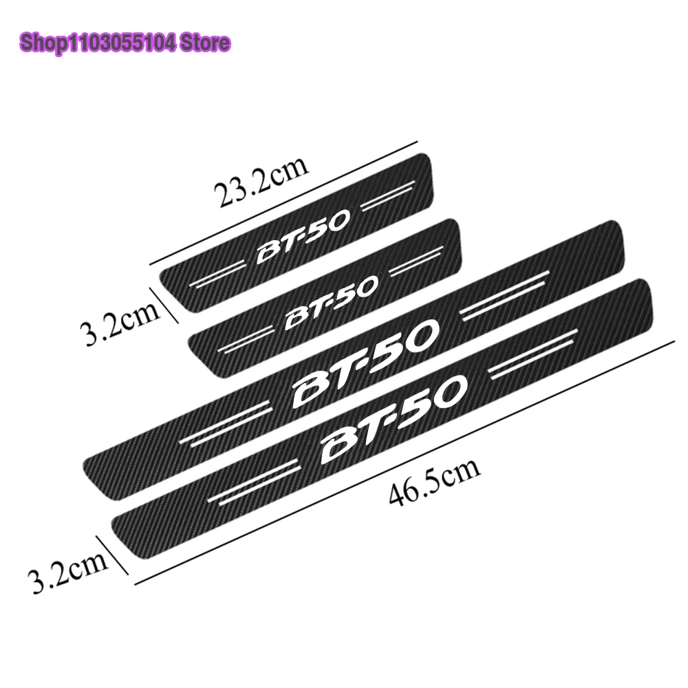 4pcs Carbon Fiber Car Door Sill Sticker For Mazda BT50 BT-50 Auto threshold Decoration