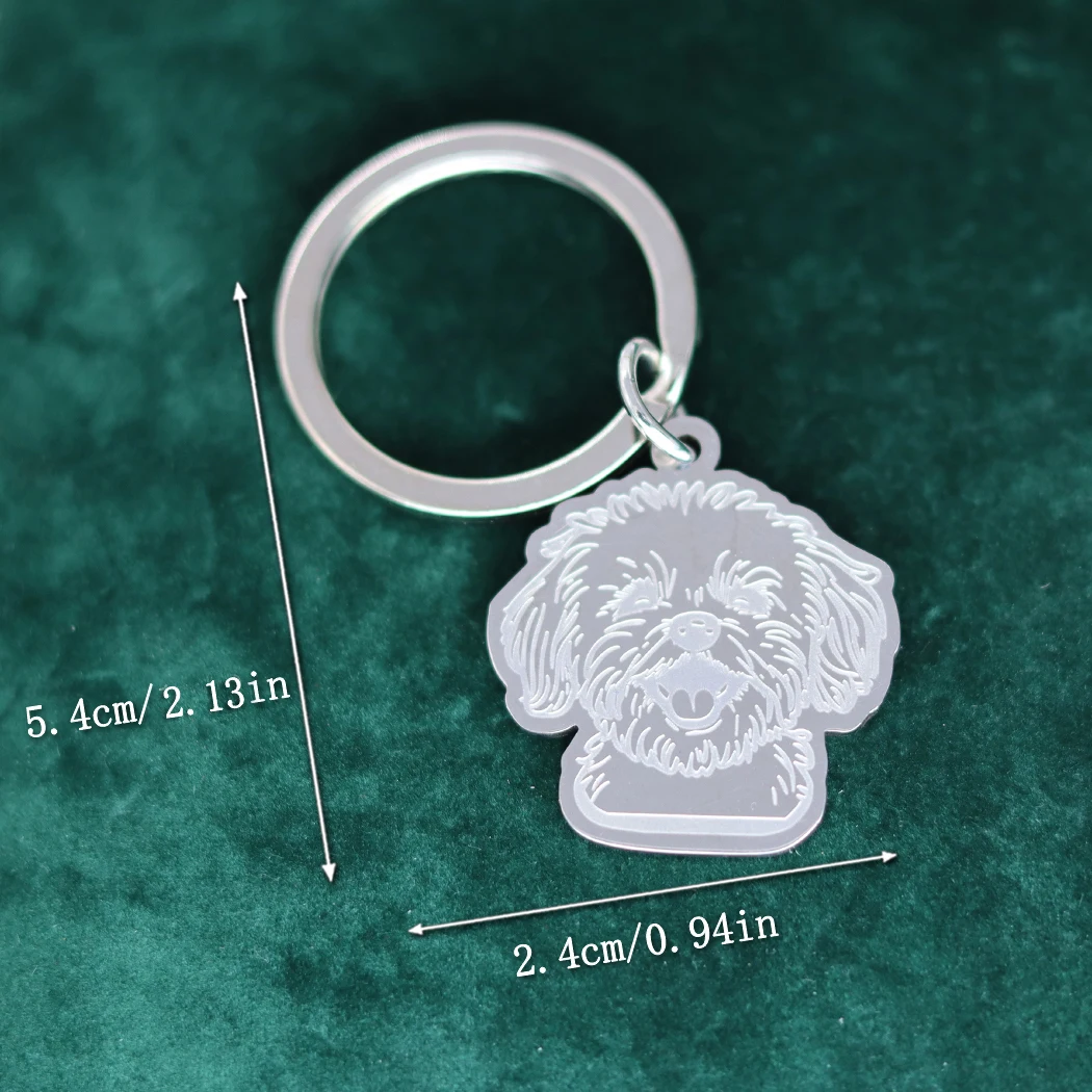 Stainless Steel Lovely Maltese Dog Keychain For Women Jewelry Cute Animal Cartoon Keychains