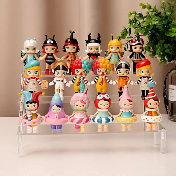 Acrylic Display Stand Transparent  Ladder Shelf  Doll Clay Figurine Animation Car Model Blind Box Perfume Storage Model Stand