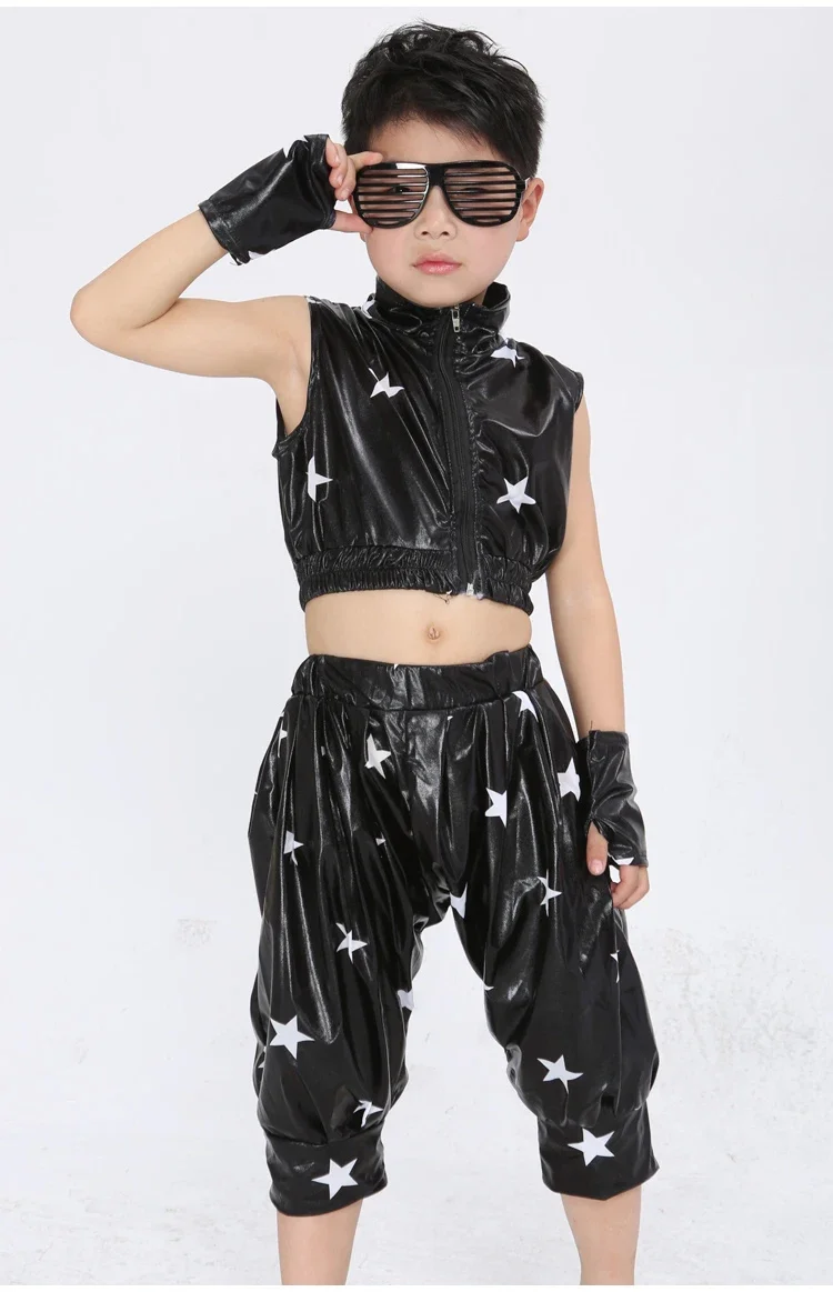 Traje de baile de Jazz Hip Hop moderno para niños, Ropa de baile de rendimiento