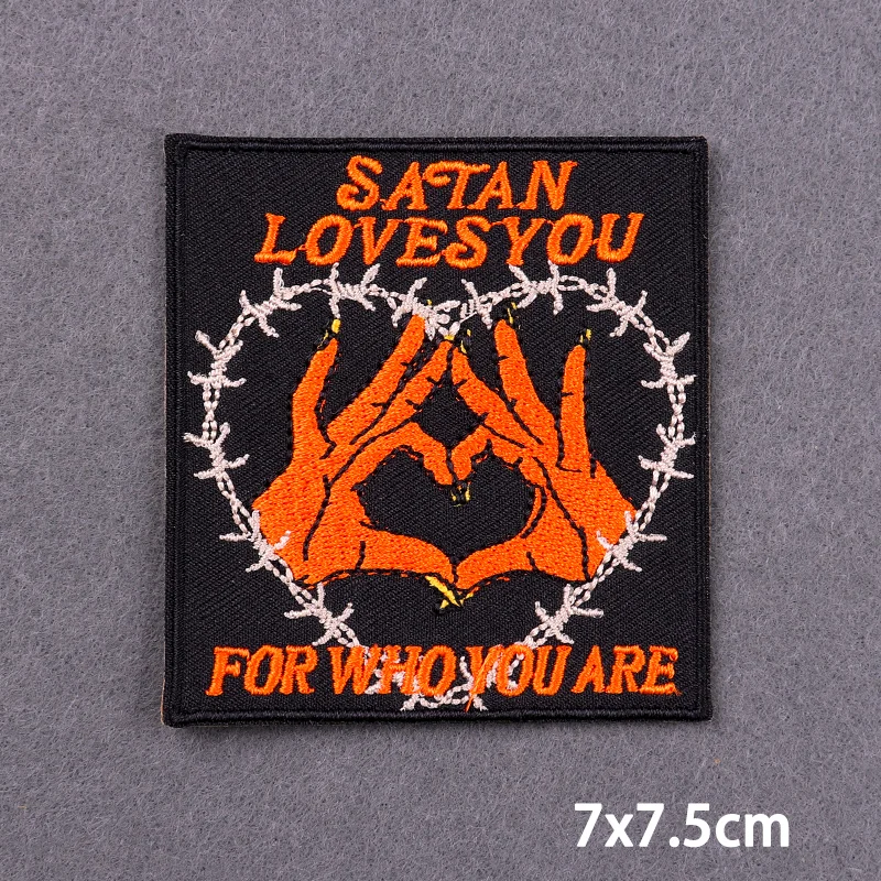 The Devil Iron On Patches For Clothes Skull Tarot Embroidery Patches On Clothes DIY Applique Ironing Stickers Fusible Patch