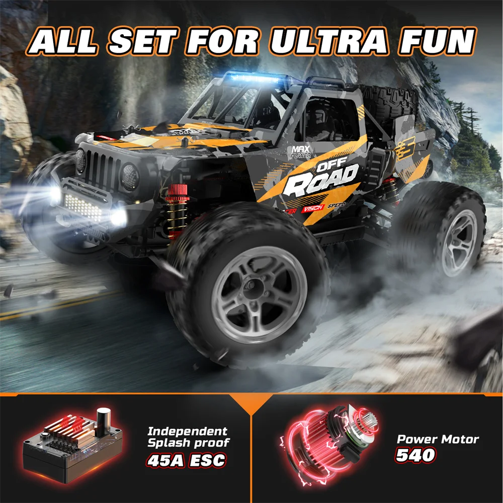 ENOZE 9208E/208E RTR 1/10 2.4G 4WD 40km/h/60km/h Brushed/Brushless RC Car Full Proportional LED Light High Speed Off-Road Cars
