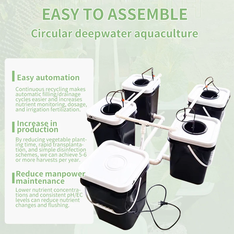 Hydroponisches RDWC-System für den Heimbalkon, holländisches Eimer-Anbauset, bodenfreie Pflanzausrüstung