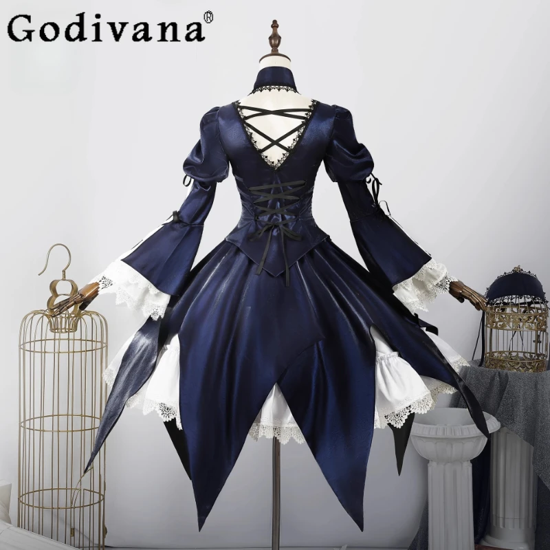 Goth Style Women's Cos Skirt Set Lolita Sweet Cute Anime Cosplay Costume Female Uniform Carnival Party Skirt Outfits