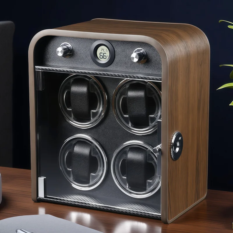 Fingerprint Lock Watch Winders Rotatable Watches Chain Boxes Mechanical Watch Winding Machine 4/6/9 Slots Watches Storage Cases