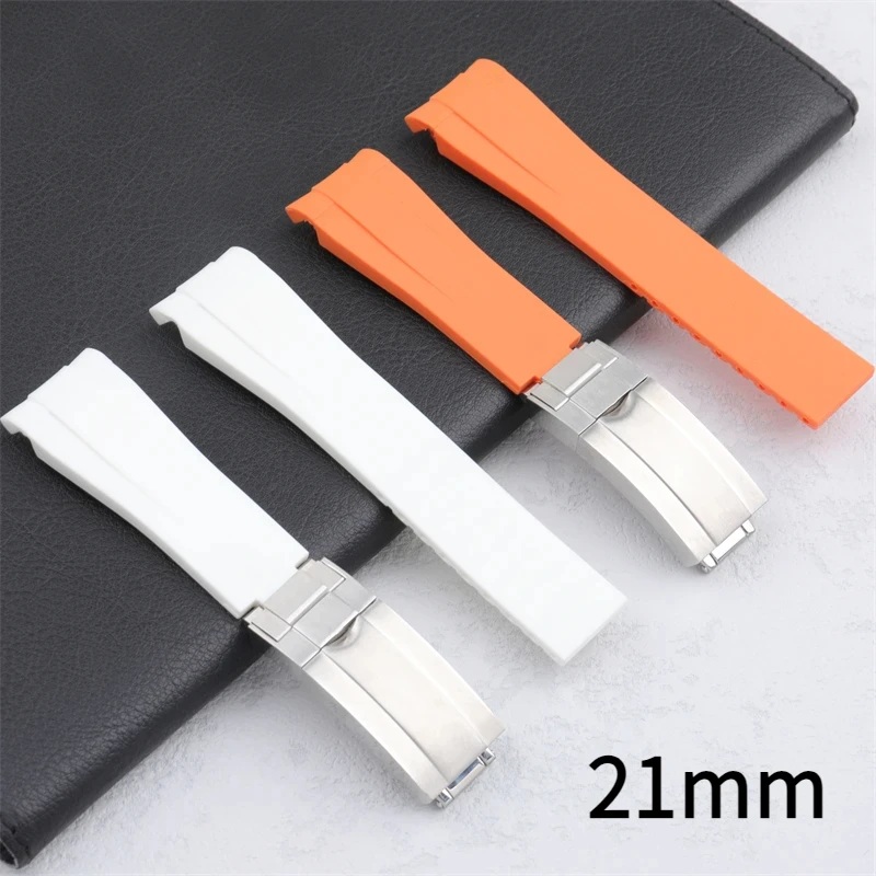 Мягкий натуральный резиновый ремешок для часов 20 мм для Rolex, ремешок Submariner Daytona Yacht Master GMT, браслет, складная пряжка