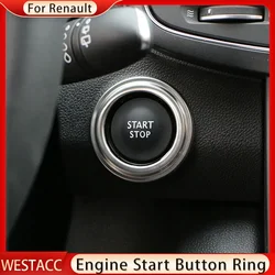 Car Ignition Key Hole Ring Engine Start Stop Button Sticker Cover for Renault Koleos for Samsung QM6 2016 - 2021 Accessories