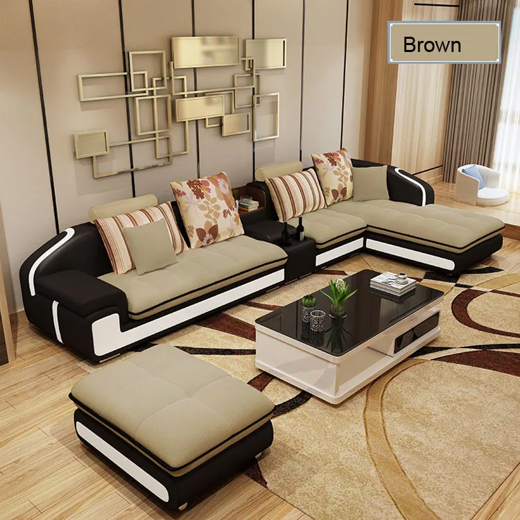 New Fabric Sofa Simple Modern Living Room Sofa Furniture Combination Disposable Technology Cloth Removable and Washable Sofa