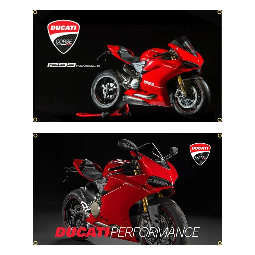 

90x150cm Italy Ducatis Panigales Motorcycle Flag Polyester Printed Auto Banner Garage or Outdoor For Decoration Tapestry