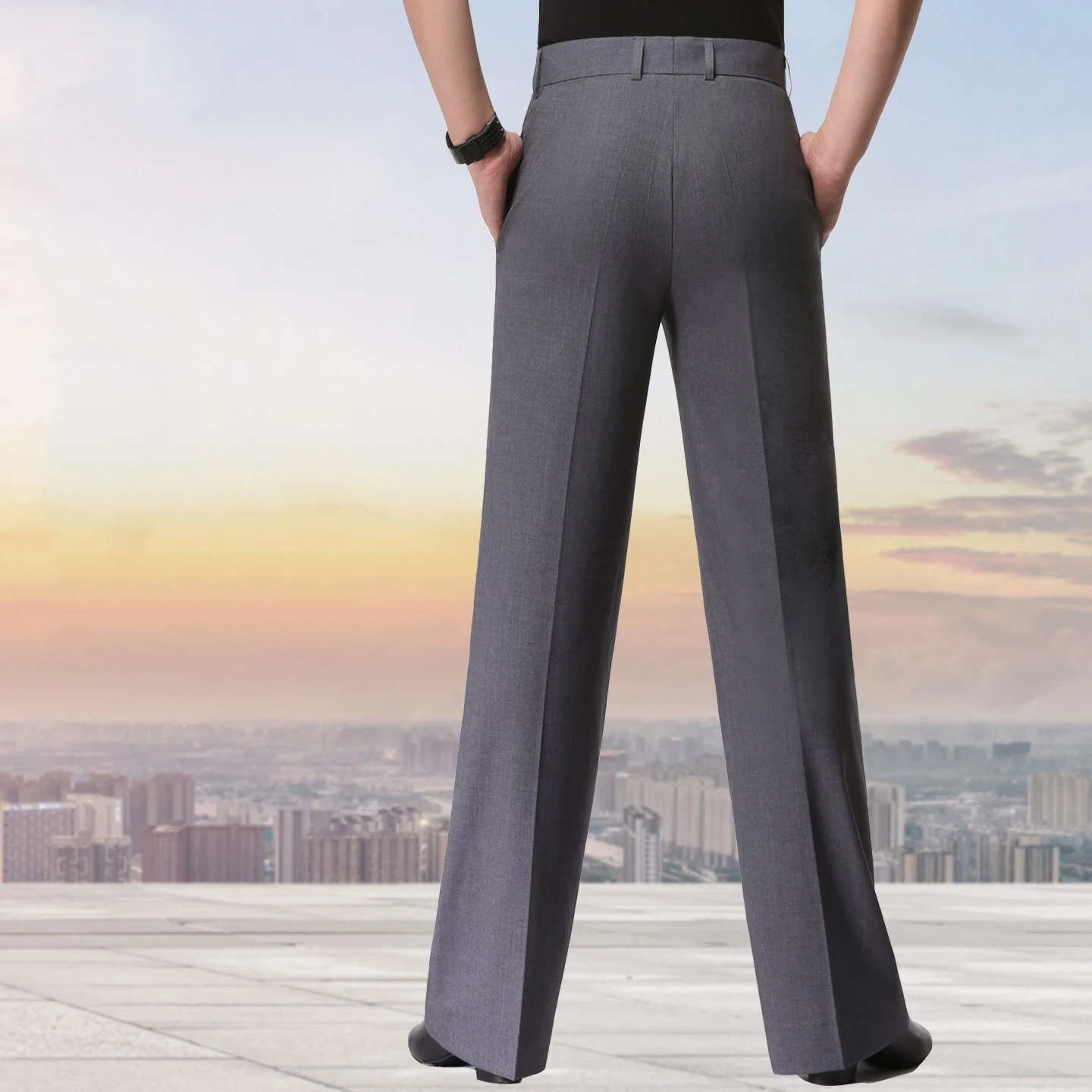 

Male Grey Pants Modern Dance Latin Dance Pants Ballroom Dance National Standard Dance Pants Men'S Pants Training Pants DN21286