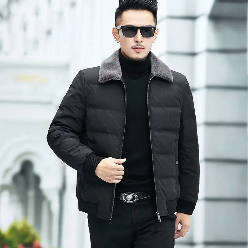 High End Luxe Winte Merk Designer Casual Fashion Duck Down Jassen Mannen Met Bont Jas Windjack Puffer Kleding Mannen C47