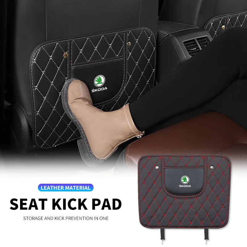 Car Seat Backrest Semi Wrapped Anti Kick Pad Accessories for Skoda Octavia Fabia Kamiq Kodiaq Rapid SCALA Superb Car Accessories