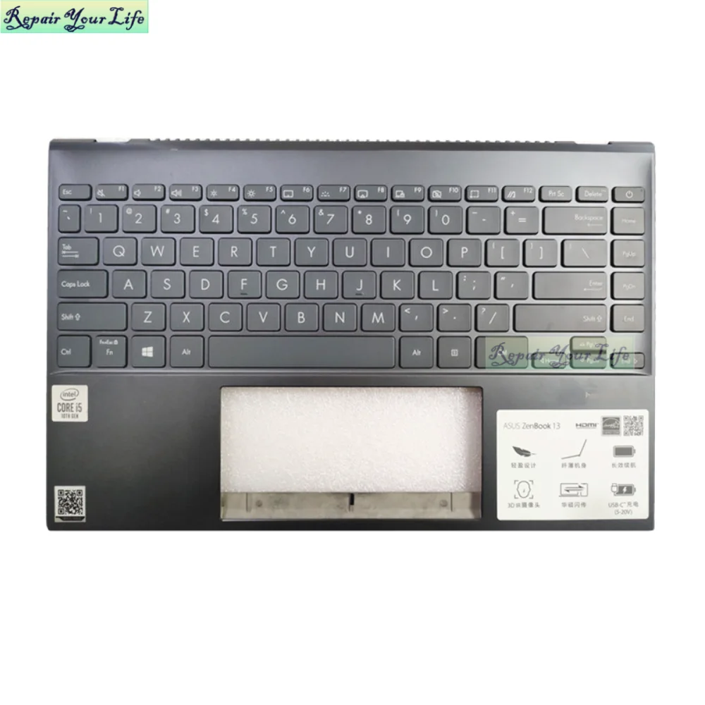 Palmrest Teclado Completo para Asus Zenbook Ux325 Um325 U3700 U3700e Ux325ua Case Superior Inglês Retroiluminado 90nb0sl1-r31us0 us hb