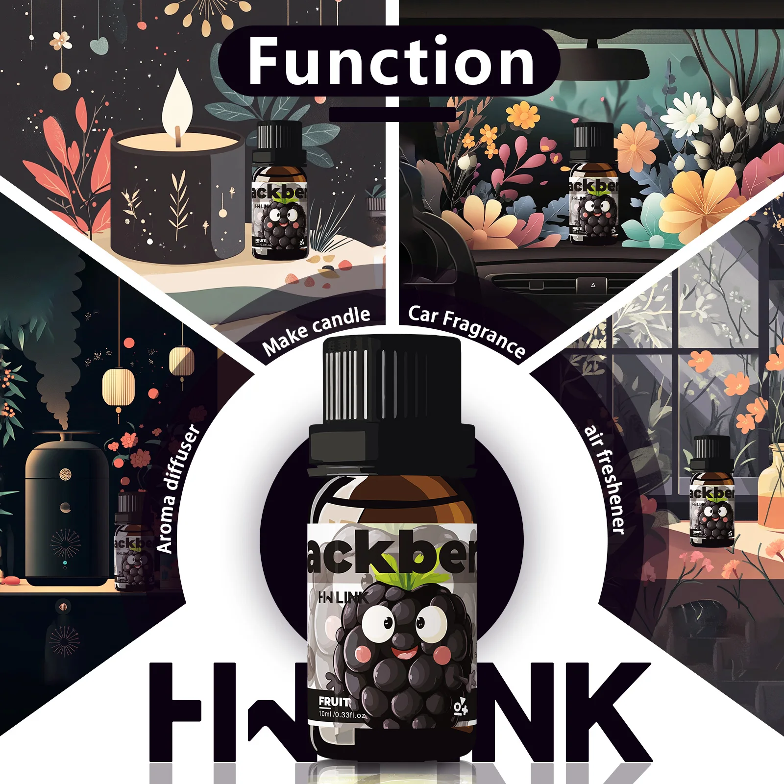 Blackberry Essential Oil Blackberry Perfumes Women 10ml Scented Oil Fragrance Oil For Diffusers, Massage, Candle Making Soap