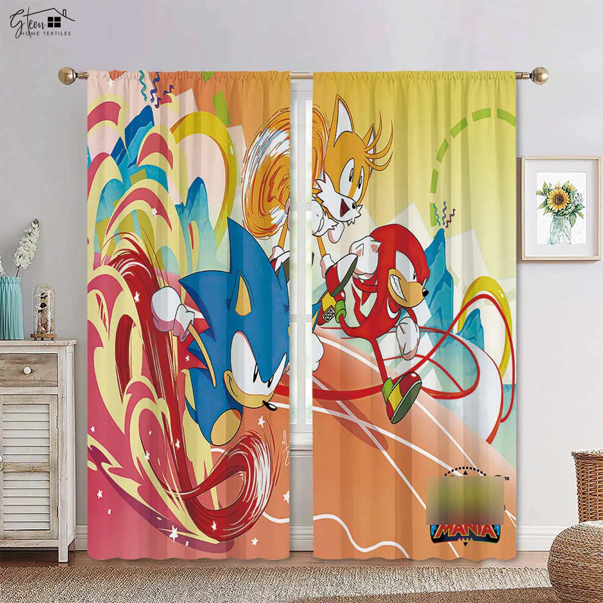 Cute Cartoon Printed Curtains Blackout Curtains Kids Room Dormitory Bedroom Living Room Kitchen Window Decoration Curtains 2PCS