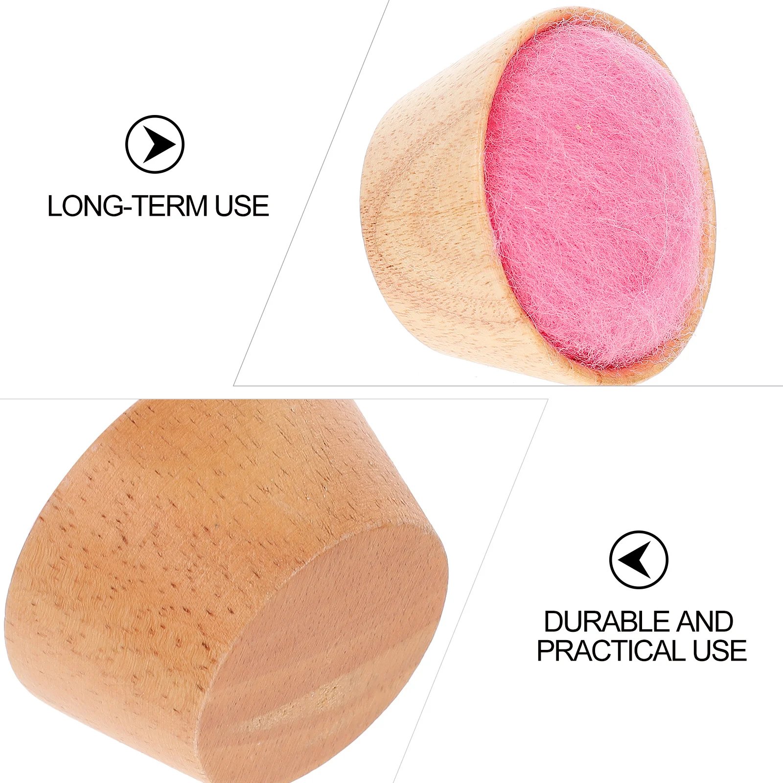 

1pc Semi-Circular Pincushion Wooden Base Wool Ball Design Portable Sewing Needle Organizer Practical Pin Holder For Diy Crafts