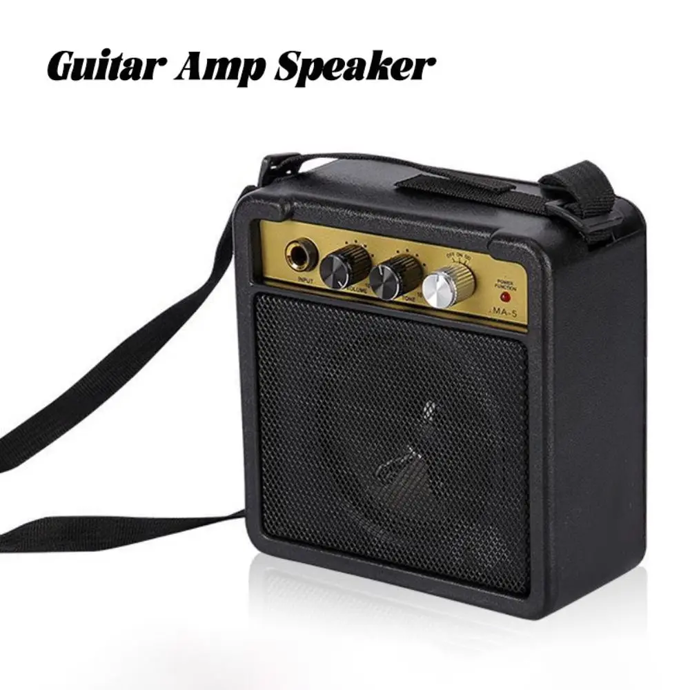 5W Guitar Amp Speaker Low-power Consumption Adjustable volume Acoustic Guitar Amplifier with Back Clip Electric Bass Speaker