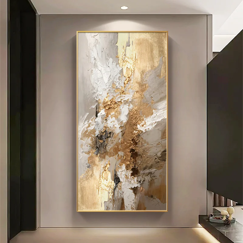 Luxury Abstract Canvas Wall Art Elegant Home Decor for Bedroom, Living Room, Dining Area, Frameless Vertical Hanging, Room Decor