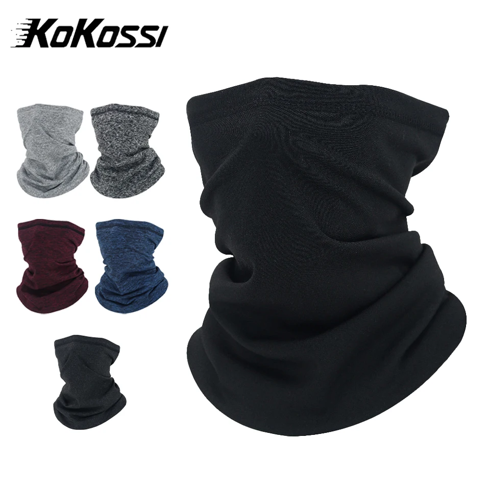 KoKossi Winter Polar Fleece Bandana Cycling Mask Windproof Neck Warmer Thick Fleece Hiking Scarf Neck Cover Face Mask Men Women