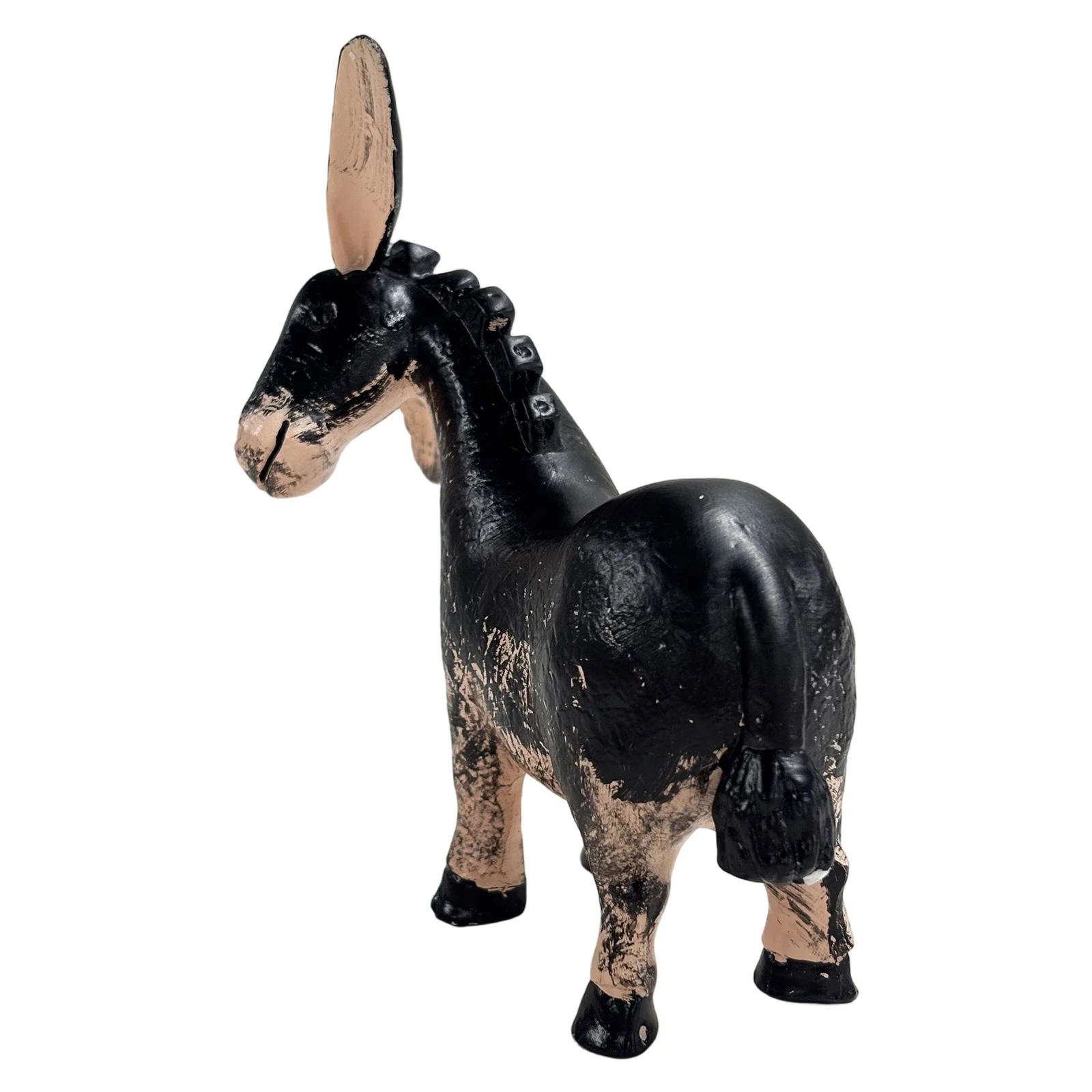 Tilted Head Donkey Resin Ornament Country Farmhouse Rustic Animal Figurine Mantel Shelf Home Decor