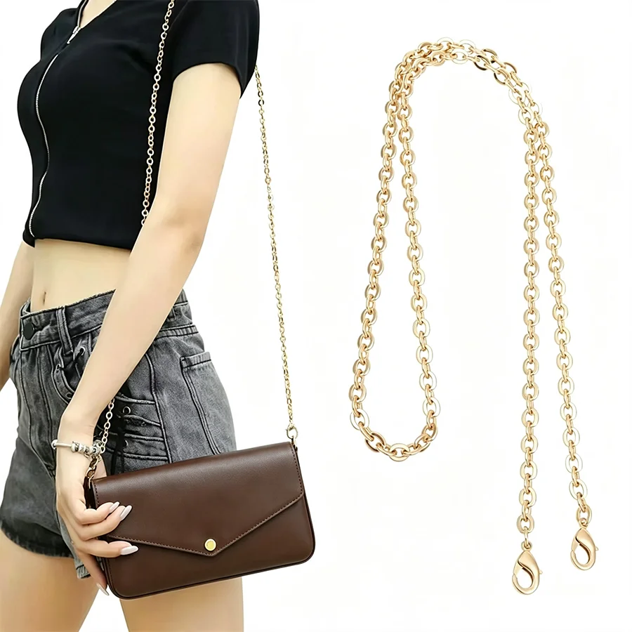40cm-120cm Gold Bag Chain Strap For Handbag Replacement Gold Purse Chain Accessories Shoulder Straps Crossbody Bag Chains
