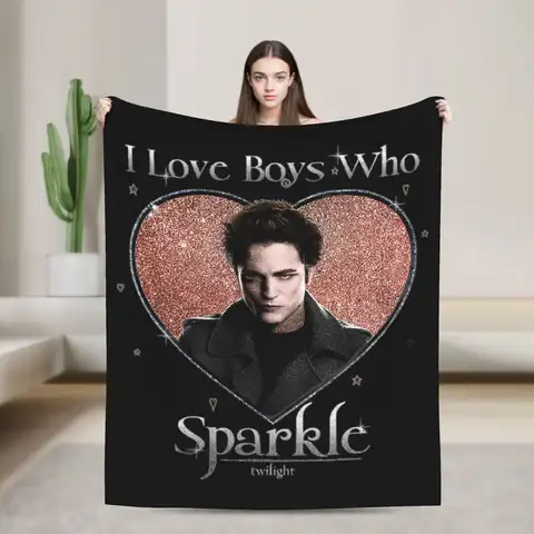 Edward Cullen Retro 90 Crepúsculo Película Polar Mantas Robert Pattinson Mantas para Cama Viajes Colcha súper cálida,