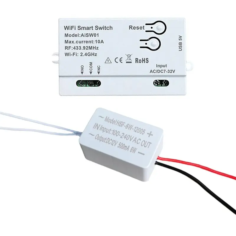 

ABGN Wifi Smart Switch For Xiaomi Home APP DIY Timer 7-32V Smart Remote+Converter WIFI+RF433 Smartlife Home Automation Module