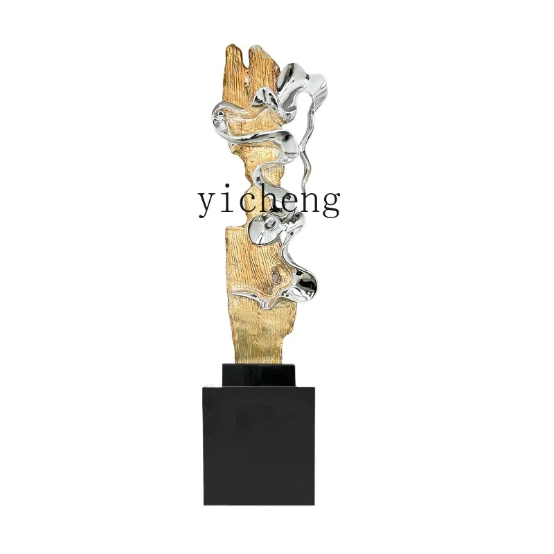 

ZC Lobby Sculpture Abstract Electroplating Decoration Large Artwork Corridor Living Room Floor Decoration