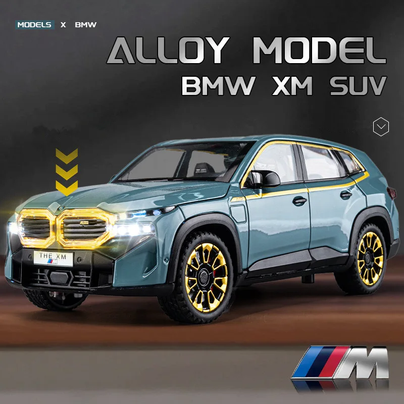 Bmw xm suv-合金スポーツモデル,金属製のレーシングカー,高いシミュレーション,音と光のコレクション,子供のおもちゃ,ギフト1:24