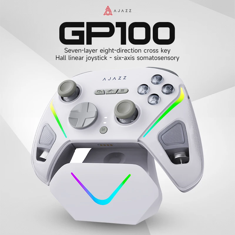 Ajazz GP100 Draadloze Gamecontroller, compatibel met PC, PS3, iOS-telefoons, TV-box & Nintendo Switch