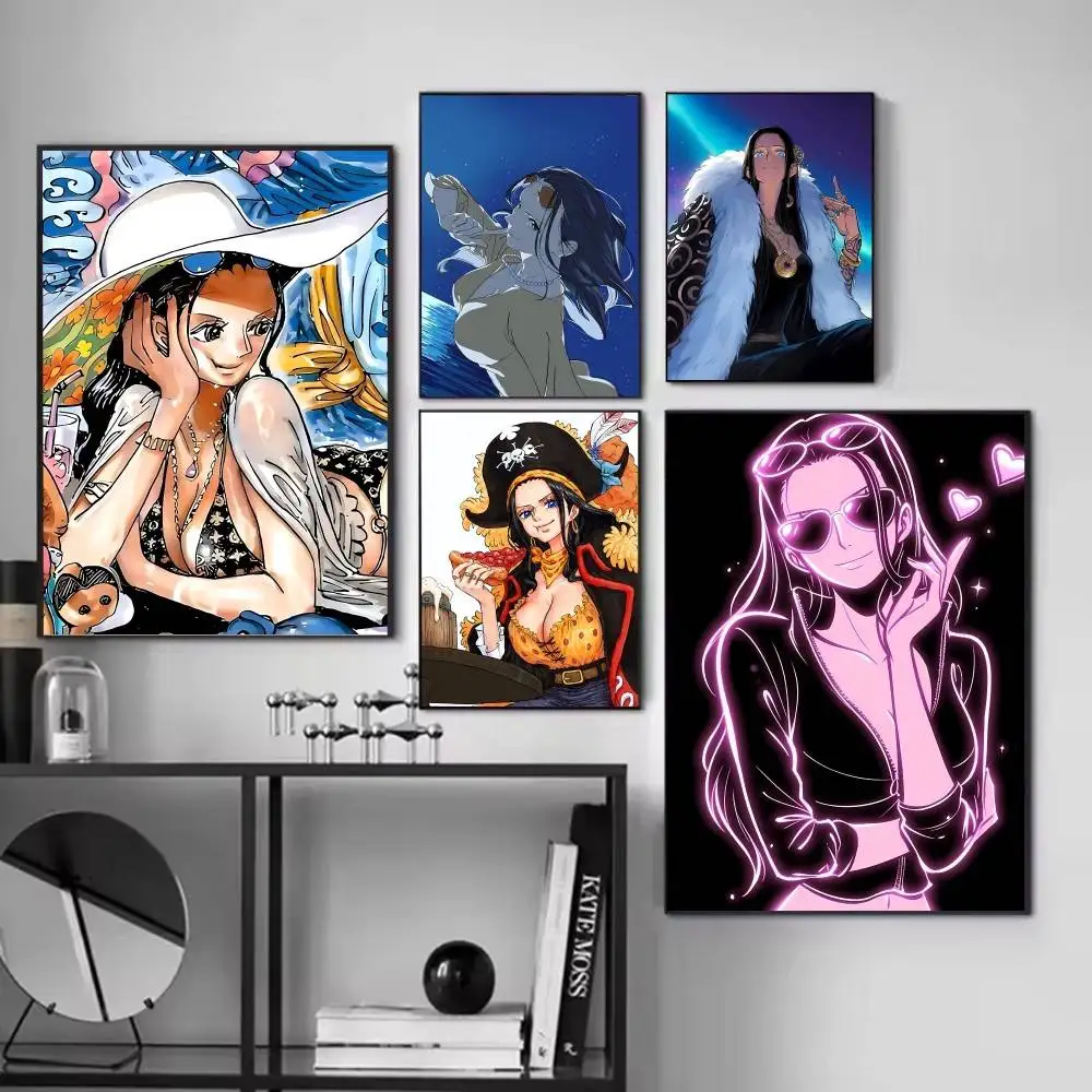 Anime Character Nico R-Robin One P-piece posters Self-adhesive Paper Print Home Living Room Bedroom Entrance Bar Cafe Art