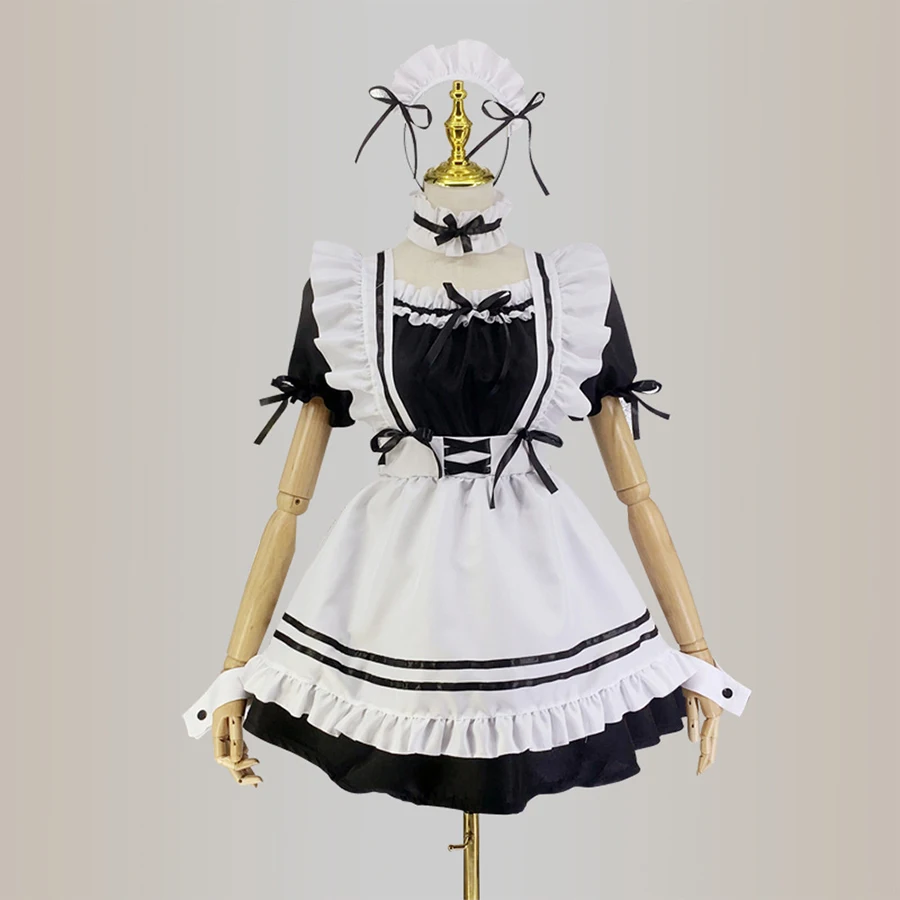 

Cute Maid Dress Anime Cosplay Maid Costumes Lolita Dress for Girls Women Cafe Waitress Apron Maid Outfit Maid Cosplay Dresses