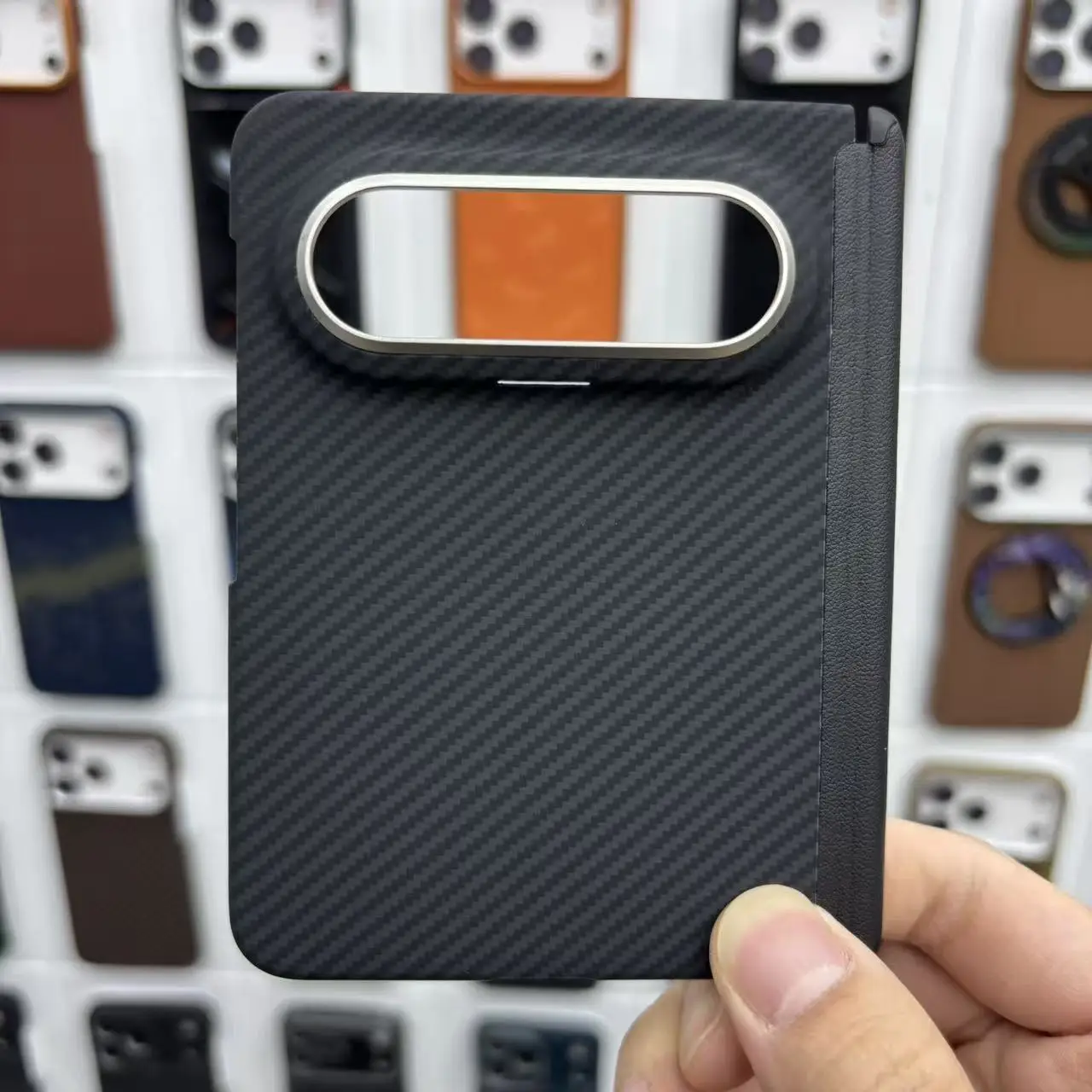 

For Huawei Pura X Max Case Kevlar Magnetic Carbon Fiber Fabric Central axis Protection Slim Anti-Drop Shockproof Hard Cover