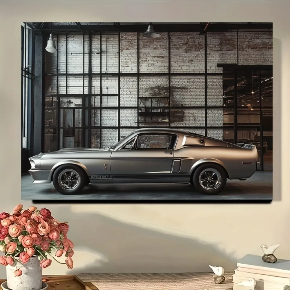 Framed wall canvas painting Racing Supercar canvas print poster, modern art deco, suitable for home and office