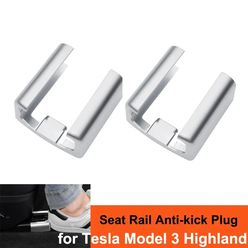 

for Tesla New Model 3 Highland 2024 Interior Accessories Seat Anti-kick Protective Cover Car Seat Rail Anti-kick Plug M3H Parts