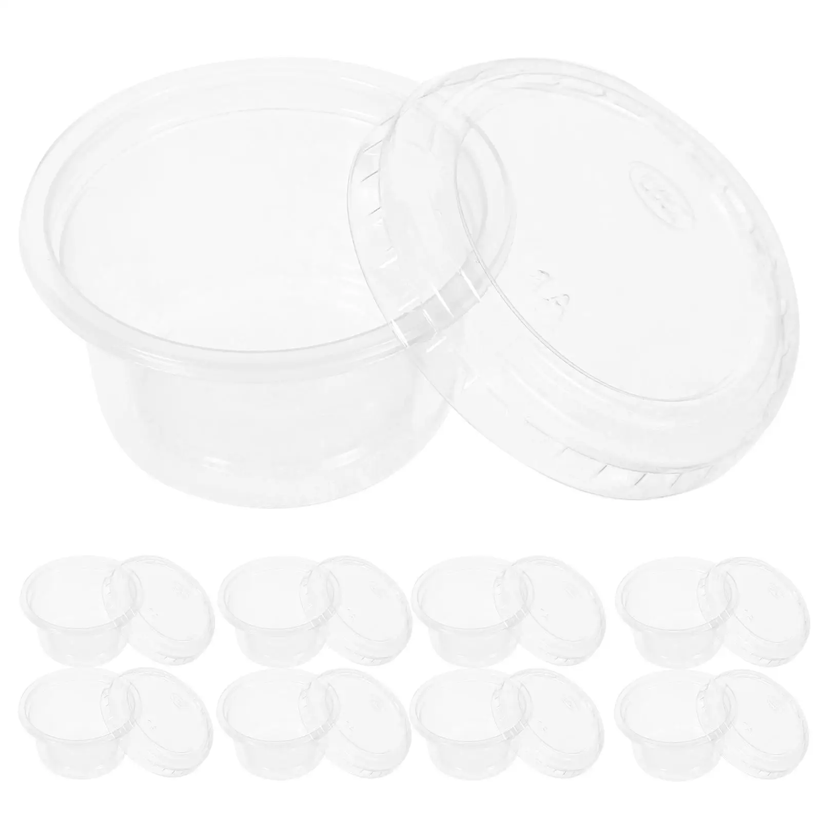 

100pcs Disposable Jelly Cups BPA Free Clear Plastic Dessert Containers Reusable Portion Cups Anti Leak Transparent for Sweets