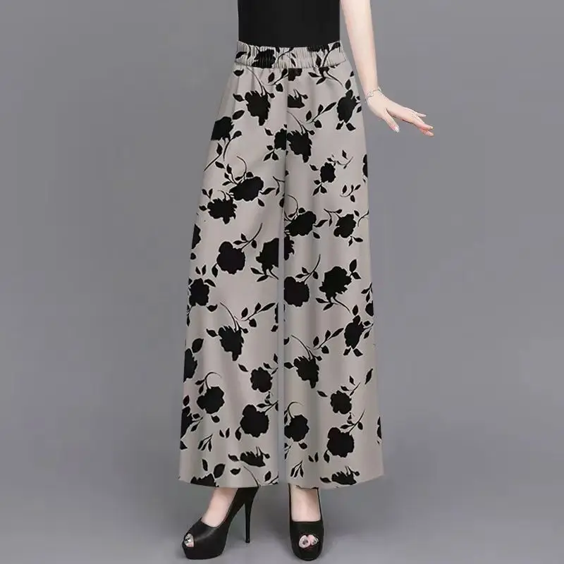 Women High Waist Double Button Front Pocket Straight Wide Leg Suit Pants