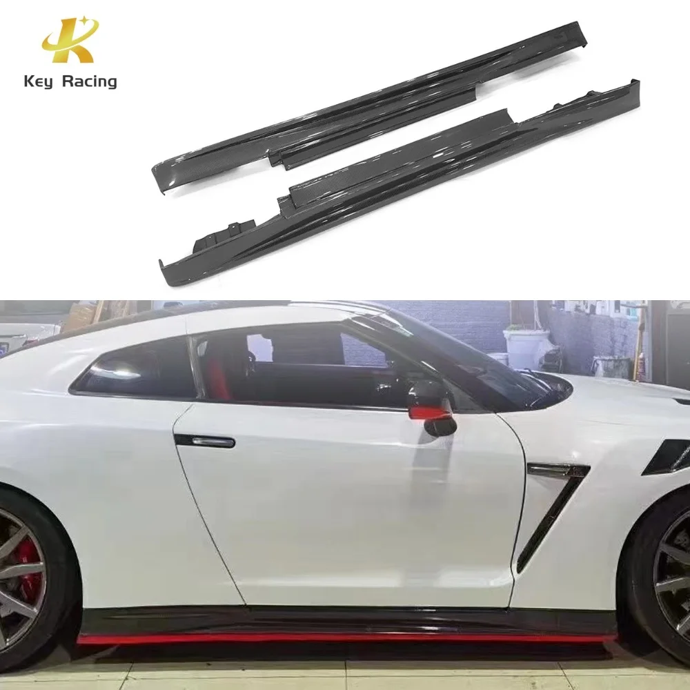 

Боковые юбки для Nissan GTR R35, боковые юбки из углеродного волокна, боковые защитные края, аксессуары для автомобиля