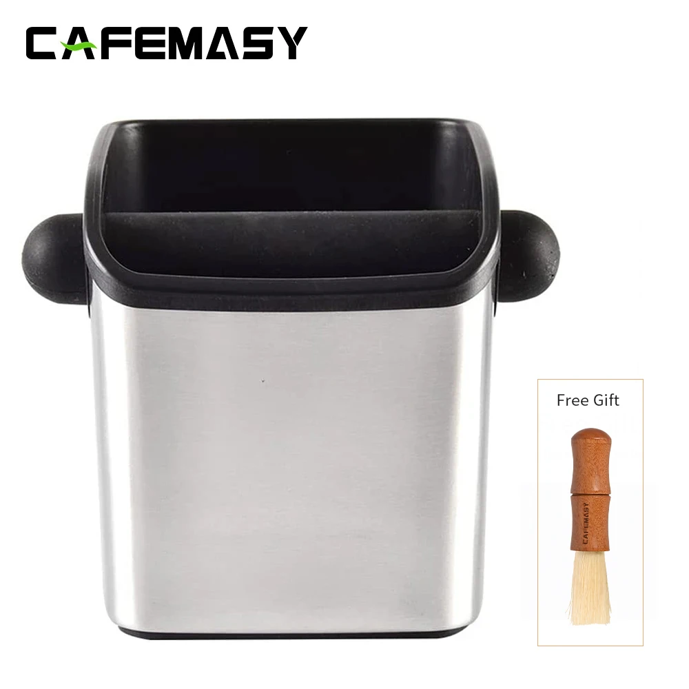 

Knock Box for Espresso Coffee Grounds Stainless Steel Anti Slip Coffee Grind Dump Bin Barista Household Tools Cafe Accessories